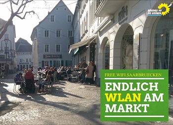 14.02.2017 | Freies WLAN am St. Johanner Markt: Grüne begrüßen den Start