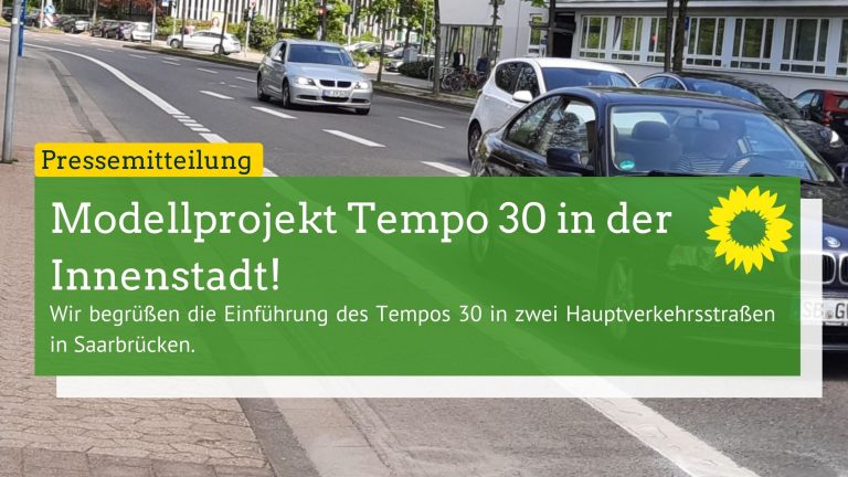 Grüne im Stadtrat begrüßen Einführung von Tempo 30 in weiteren Saarbrücker Straßen